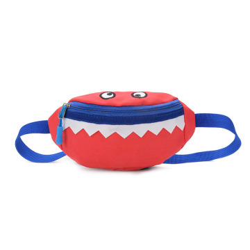 Mini Cute Shark Design Fashion Light Weight Canvas Waist Crossbody Chest Bag Travel Shoulder Purse Fanny Pack for Kids Girls Boys